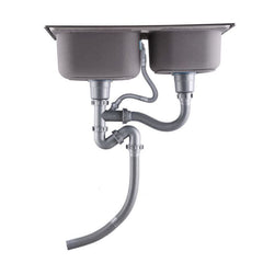 キッチンシンク 台所流し台 69*39cm 2槽 オーバー アンダー 304ステンレス