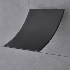 壁付水栓 注ぎ口 水道蛇口 ステンレス製 滝状吐水口 黒(ハンドル無し) - Kansofurni