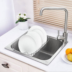 キッチンシンク 台所流し台 46*40cm オーバー アンダー 304ステンレス 18in