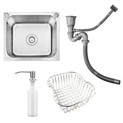 キッチンシンク 台所流し台 42*37cm オーバー アンダー 304ステンレス