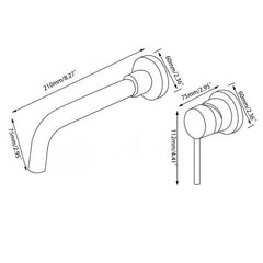 壁付水栓 バス蛇口 冷熱混合栓 水道蛇口 水栓金具 手洗器蛇口 全5色 - Kansofurni