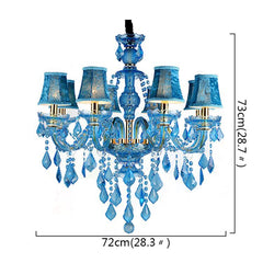シャンデリア クリスタル照明 リビング 吹き抜け ダイニング照明 青色 オシャレ - Kansofurni