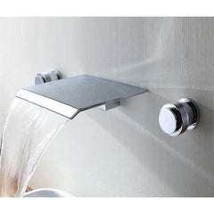 壁付蛇口 バス水栓 水道蛇口 浴槽水栓 冷熱混合栓 2ハンドル 銀 - Kansofurni