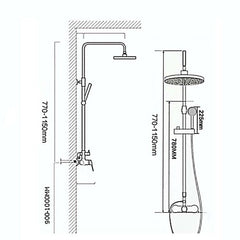 シャワー水栓 サーモスタット混合栓 ヘッド+ハンド+蛇口 シャワーシステム - Kansofurni