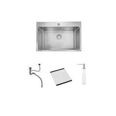 キッチンシンク 台所流し台 70*46cm オーバー アンダー 304ステンレス