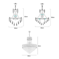 ペンダントライト クリスタル 天井照明 リビング 吹き抜け 店舗 豪華 40/55/80cm - Kansofurni
