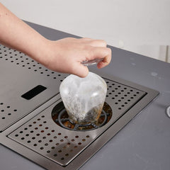 キッチンシンク ナノ台所流し台 60*40cm オーバー アンダー 304ステンレス 昇降蛇口付 目隠しフタ付 カップ洗浄付 黒 1槽