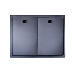 キッチンシンク ナノ台所流し台 68*48cm オーバー アンダー 304ステンレス 折畳み式蛇口付 目隠しフタ付 黒 1槽 - Kansofurni