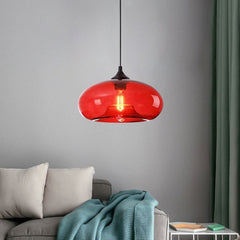 ペンダントライト 天井照明 玄関照明 店舗 リビング照明 ガラス 1灯 D28cm