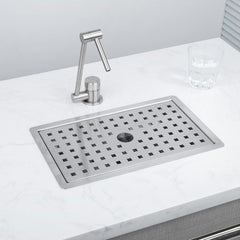 お水受け皿 小型シンク ミニ手洗い台 33*20cm オーバー アンダー 304ステンレス ヘアライン 1槽