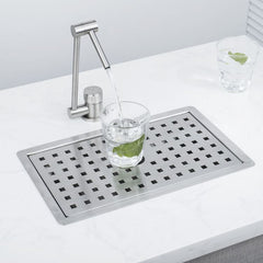 お水受け皿 小型シンク ミニ手洗い台 33*20cm オーバー アンダー 304ステンレス ヘアライン 1槽