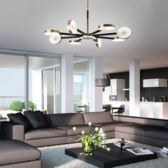 LEDシャンデリア リビング照明 ダイニング 寝室ランプ 3段階調色 モダン 9灯