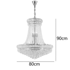 ペンダントライト 大型照明 クリスタル 吹き抜け 別荘 豪華 18灯 D80cm - Kansofurni