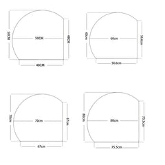 LED化粧鏡 室内用ミラー 壁掛け 美容室 ホテル 半円形 インテリア オシャレ - Kansofurni