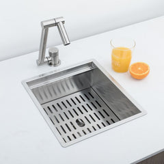 キッチンシンク ナノ台所流し台 29*33cm オーバー アンダー 304ステンレス 手作り 蓋付 蛇口付 ヘアライン 1槽