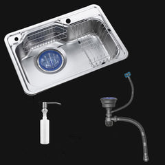 キッチンシンク 台所流し台 68*46cm オーバー アンダー 304ステンレス 手作り 1槽