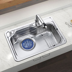 キッチンシンク 台所流し台 68*46cm オーバー アンダー 304ステンレス 手作り 1槽