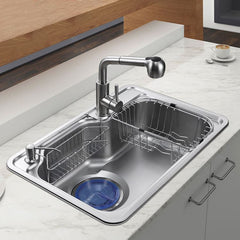 キッチンシンク 台所流し台 68*46cm オーバー アンダー 304ステンレス 手作り 1槽