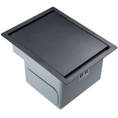 キッチンシンク ナノ台所流し台 30*39cm オーバー アンダー 304ステンレス 折畳み式蛇口付 蓋付 黒 1槽