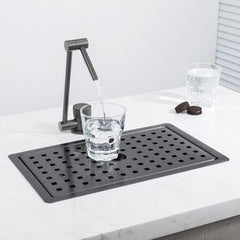 お水受け皿 ナミ小型シンク ミニ手洗い台 33*22*5cm オーバー アンダー 304ステンレス 黒 1槽