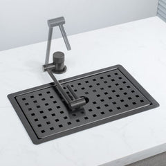 お水受け皿 ナミ小型シンク ミニ手洗い台 33*22*5cm オーバー アンダー 304ステンレス 黒 1槽