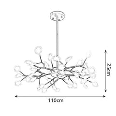 LEDシャンデリア リビング照明 ダイニング 寝室 ランプ 枝型 45灯 黒色 金色