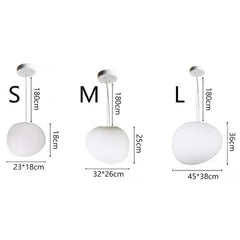ペンダントライト リビング照明 食卓ランプ 店舗 玉石型 白 モダン ガラス 1灯 - Kansofurni