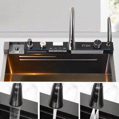 キッチンシンク ナノ台所流し台 68*45cm オーバー アンダー 304ステンレス 多機能 蛇口付 浄水栓付 カップ洗浄付 1槽