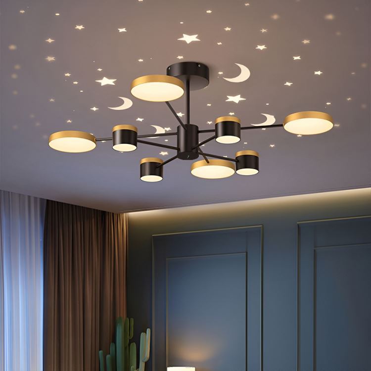 LEDペンダントライト 星空投影灯 リビング照明 子供屋 寝室 ランプ 調光調色 リモコン付 - Kansofurni