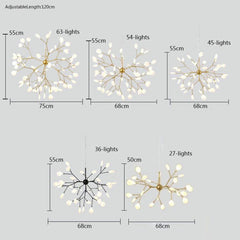 LEDペンダントライト 天井照明 リビング 寝室 店舗 北欧風 枝型 金/黒色 27/36/45/54/63灯 - Kansofurni