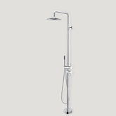 床置きシャワー水栓 床立ち上げ式浴槽蛇口 冷熱混合栓 ハンドシャワー付 銀