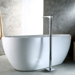 水栓 床置きシャワー水栓 床立ち上げ式浴槽蛇口 冷熱混合栓 水栓金具 銀 - Kansofurni