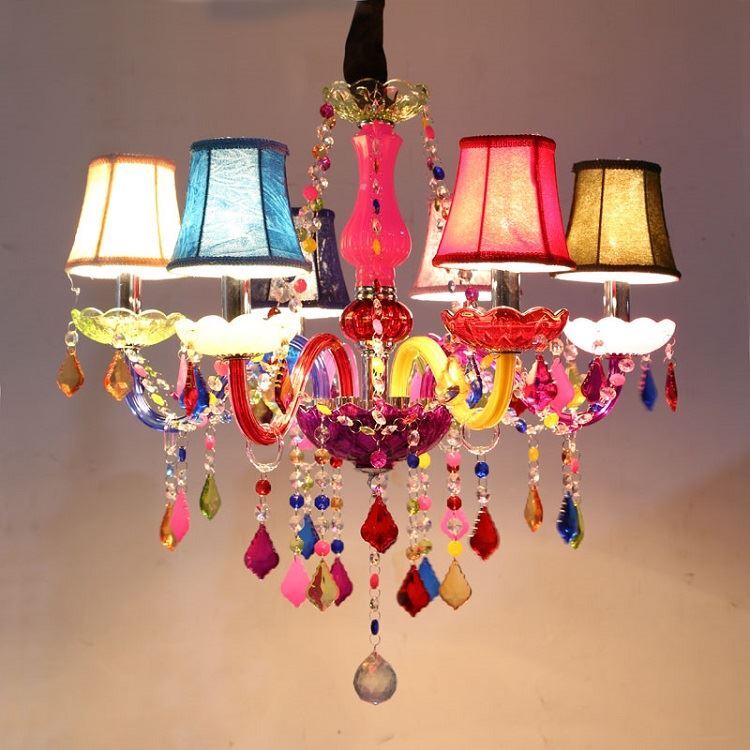 シャンデリア クリスタル リビング照明 寝室 子供屋 店舗 カラフル 5/6/8/10灯 - Kansofurni