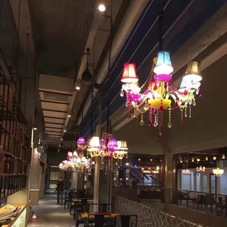 シャンデリア クリスタル リビング照明 寝室 子供屋 店舗 カラフル 5/6/8/10灯 - Kansofurni