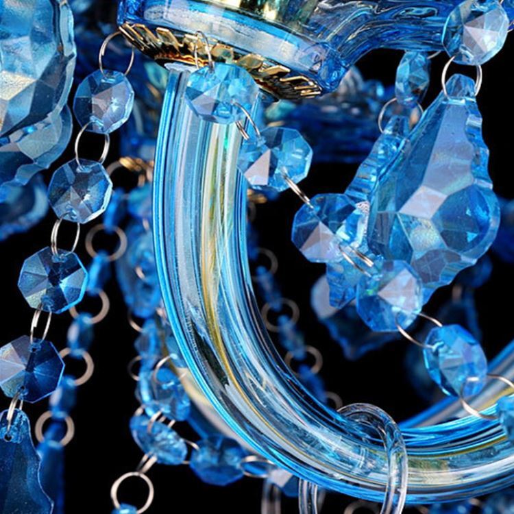 シャンデリア クリスタル照明 リビング 吹き抜け ダイニング照明 青色 オシャレ - Kansofurni