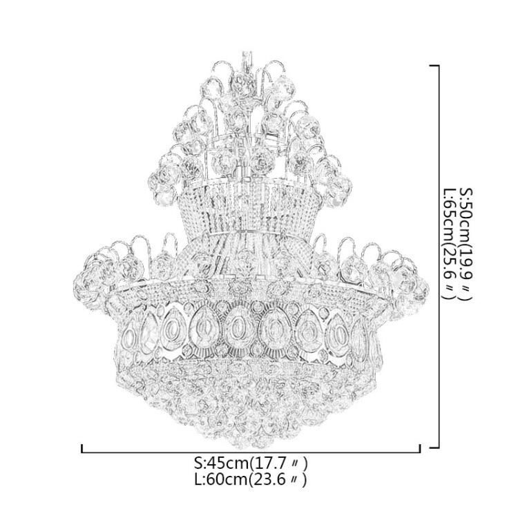 ペンダントライト 天井照明 吹き抜け リビング クリスタル照明 豪華 D45/60cm - Kansofurni