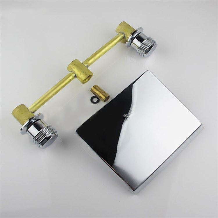 壁付蛇口 バス水栓 水道蛇口 浴槽水栓 冷熱混合栓 2ハンドル 銀 - Kansofurni