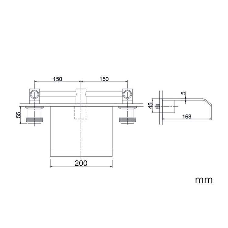 壁付蛇口 バス水栓 水道蛇口 浴槽水栓 冷熱混合栓 2ハンドル 銀 - Kansofurni