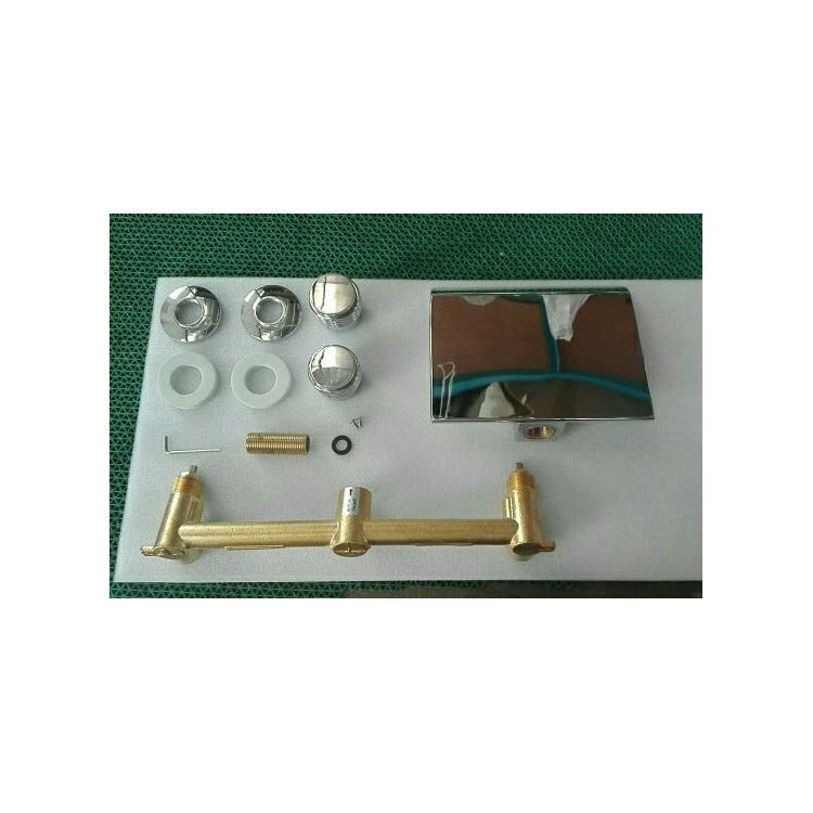 壁付蛇口 バス水栓 水道蛇口 浴槽水栓 冷熱混合栓 2ハンドル 銀 - Kansofurni