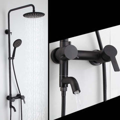 シャワー水栓 ヘッド+ハンド+蛇口 シャワーバー ステンレス製 オシャレ 黒 - Kansofurni