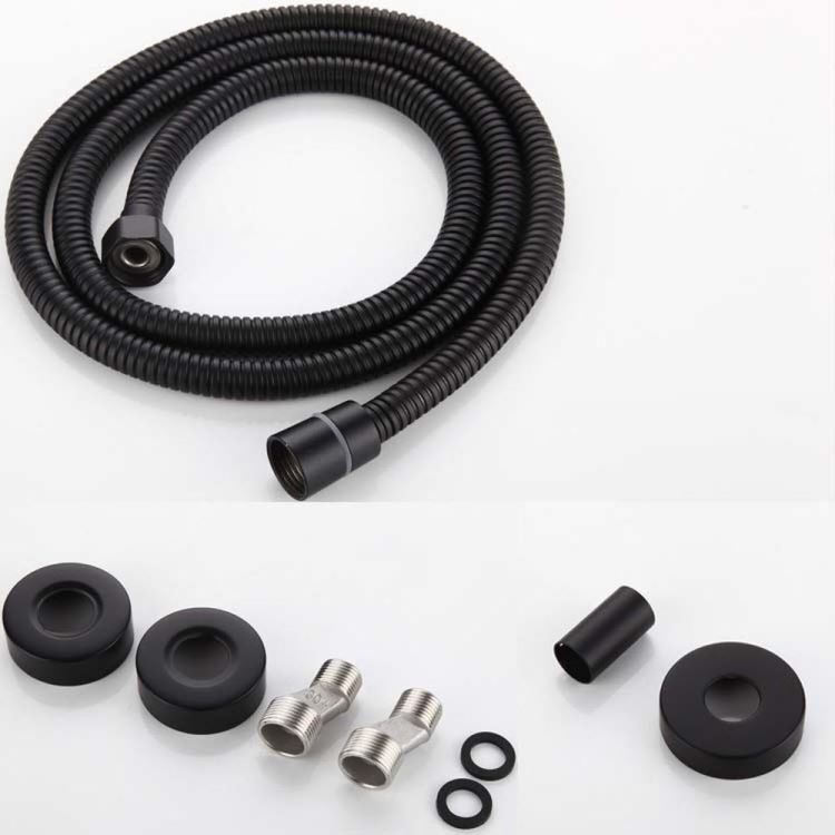 シャワー水栓 ヘッド+ハンド+蛇口 シャワーバー ステンレス製 オシャレ 黒 - Kansofurni