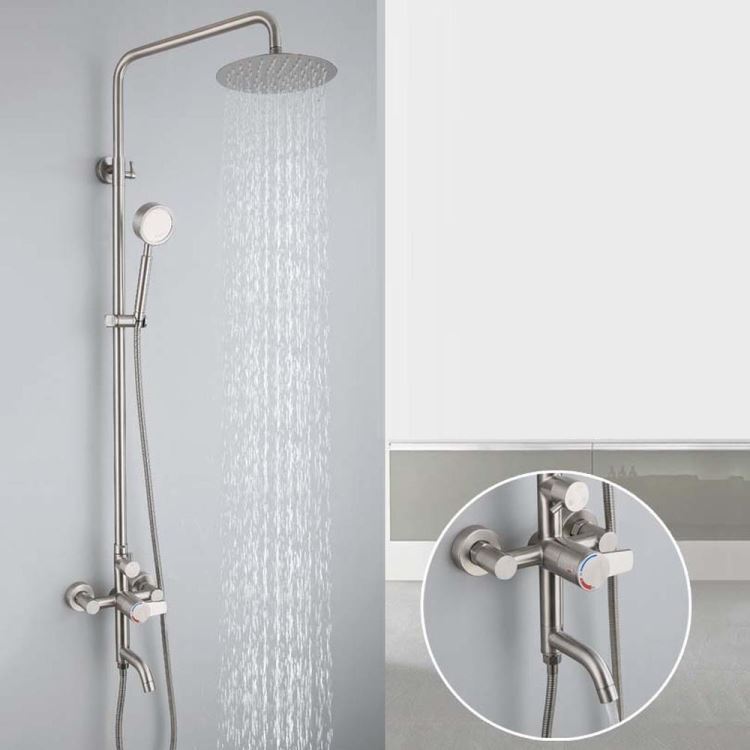 シャワー水栓 サーモスタット混合栓 ヘッド+ハンド+蛇口 シャワーシステム - Kansofurni
