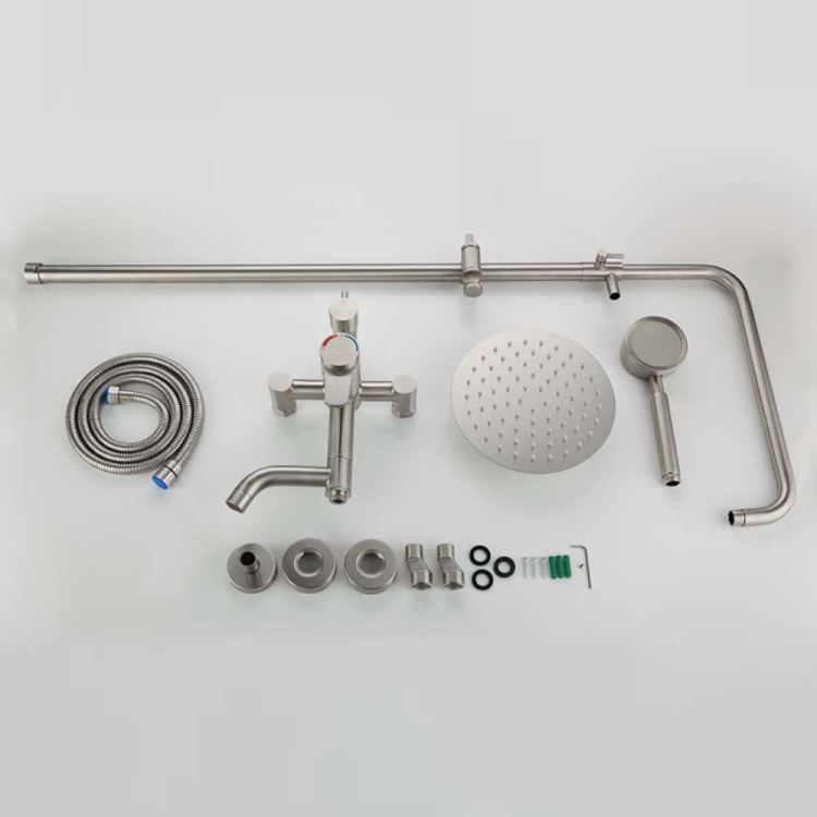 シャワー水栓 サーモスタット混合栓 ヘッド+ハンド+蛇口 シャワーシステム - Kansofurni