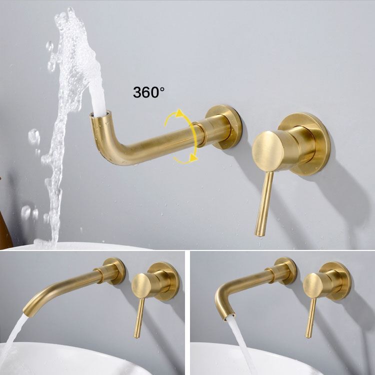 壁付水栓 バス蛇口 冷熱混合栓 水道蛇口 水栓金具 手洗器蛇口 全5色 - Kansofurni