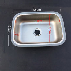 壁付シンク 簡易流し台 ガーデンシンク 35*25cm オーバー アンダー 排水栓&排水トラップ付 壁掛け式 1槽 - Kansofurni