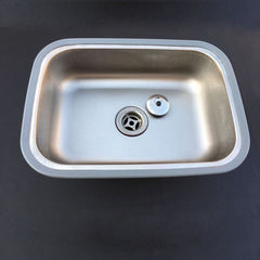 壁付シンク 簡易流し台 ガーデンシンク 35*25cm オーバー アンダー 排水栓&排水トラップ付 壁掛け式 1槽 - Kansofurni
