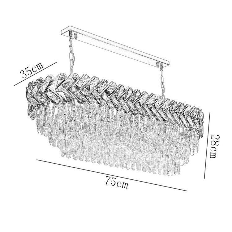 ペンダントライト クリスタル 天井照明 リビング 吹き抜け 店舗 豪華 L75cm 6灯 - Kansofurni