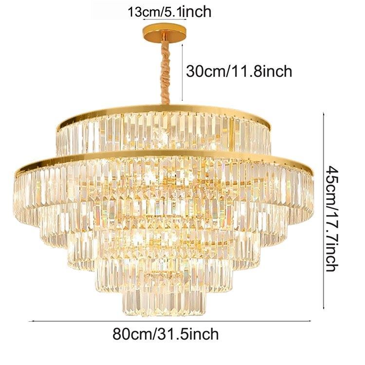 ペンダントライト クリスタル 天井照明 リビング 吹き抜け 店舗 豪華 80cm 12灯 - Kansofurni