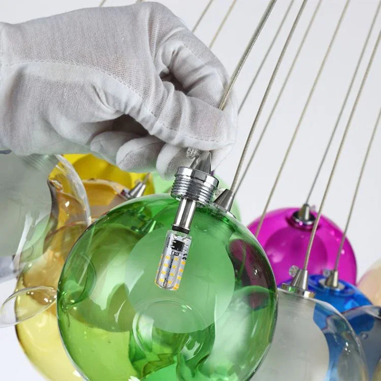 LEDペンダントライト リビング照明 ダイニング 吹き抜け 店舗 カラフル 1/3/5/7/10/14/16/19/25灯 - Kansofurni