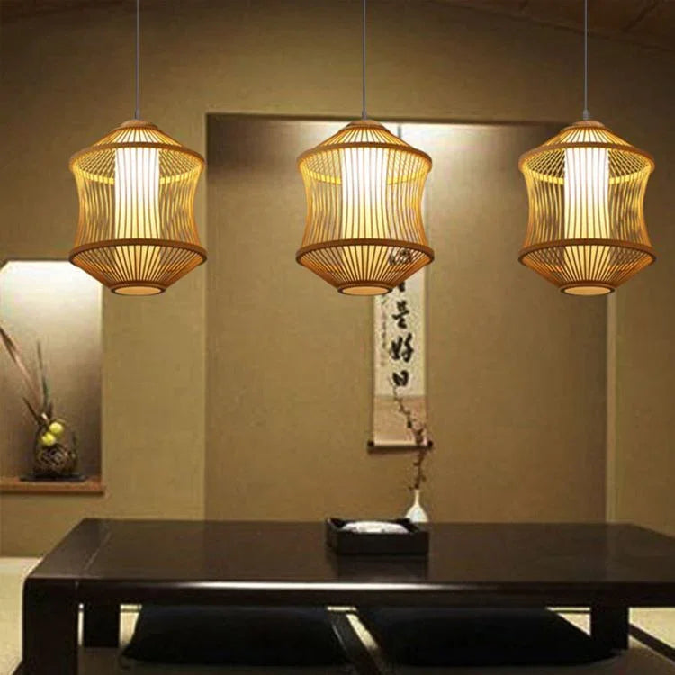 ペンダントライト 天井照明 リビング 店舗 ダイニング 玄関 寝室 和室和風 竹木 1灯 - Kansofurni
